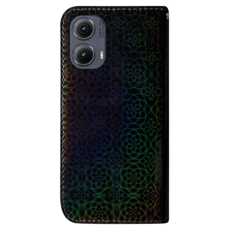 For Motorola Edge 2024 Colorful Magnetic Buckle Leather Phone Case(Black) - Motorola Cases by buy2fix | Online Shopping UK | buy2fix