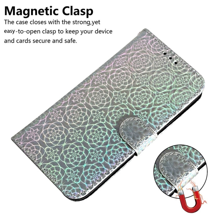 For Motorola Edge 2024 Colorful Magnetic Buckle Leather Phone Case(Silver) - Motorola Cases by buy2fix | Online Shopping UK | buy2fix