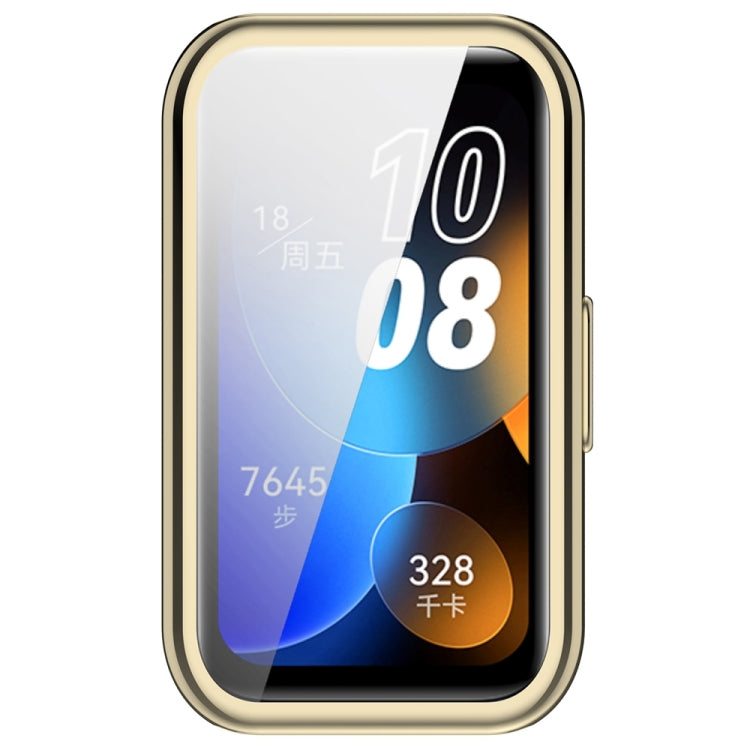 For Huawei Band 8 Full Coverage TPU Electroplating Watch Protective Case(Light Gold) - Watch Cases by buy2fix | Online Shopping UK | buy2fix