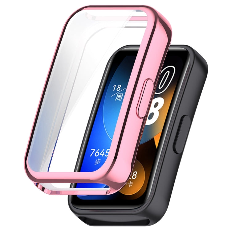 For Huawei Band 8 Full Coverage TPU Electroplating Watch Protective Case(Pink) - Watch Cases by buy2fix | Online Shopping UK | buy2fix