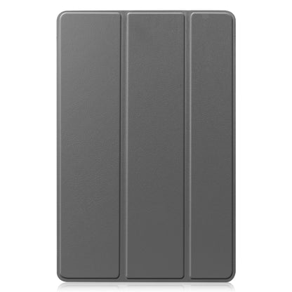 For Samsung Galaxy Tab S9 FE Custer Pure Color 3-Fold Holder Smart Leather Tablet Case(Grey) - Galaxy Tab S9 FE by buy2fix | Online Shopping UK | buy2fix