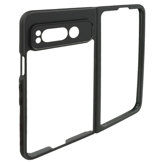 For Google Pixel Fold Frosted TPU + Transparent PC Phone Case(Black) - Google Cases by buy2fix | Online Shopping UK | buy2fix