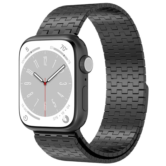 For Apple Watch Ultra 49mm Magnetic Buckle Stainless Steel Metal Watch Band(Black) - Watch Bands by buy2fix | Online Shopping UK | buy2fix