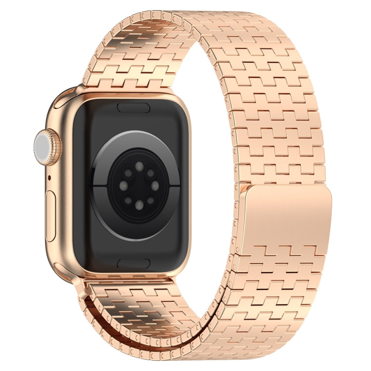 For Apple Watch Ultra 49mm Magnetic Buckle Stainless Steel Metal Watch Band(Rose Gold) - Watch Bands by buy2fix | Online Shopping UK | buy2fix