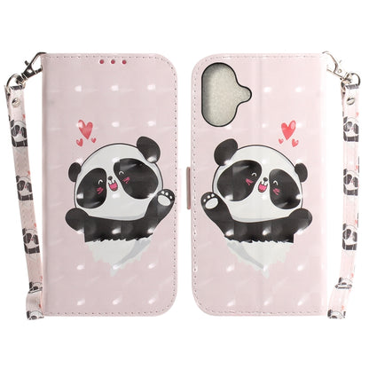 For iPhone 16 Plus 3D Colored Horizontal Flip Leather Phone Case(Heart Panda) - iPhone 16 Plus Cases by buy2fix | Online Shopping UK | buy2fix