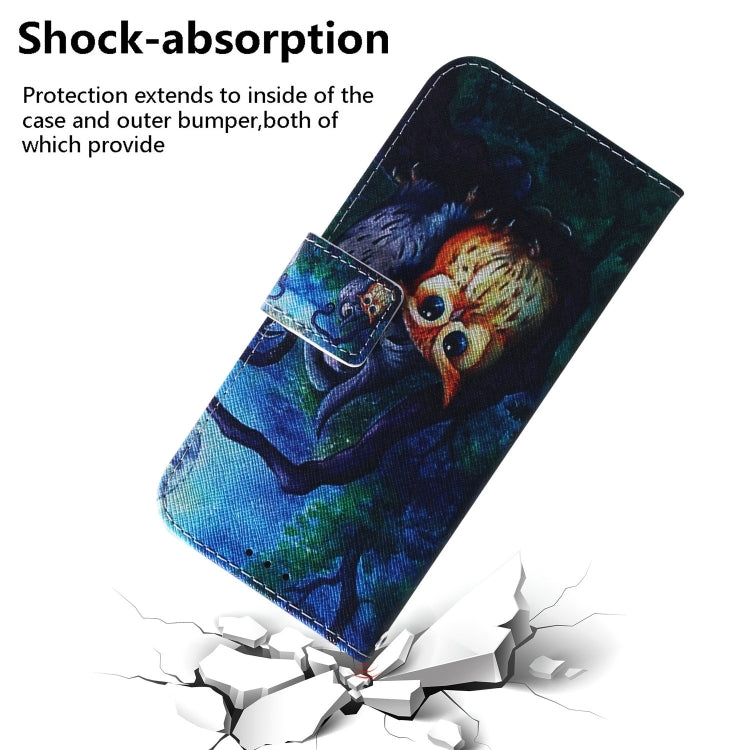 For iPhone 16 Pro Max Coloured Drawing Flip Leather Phone Case(Oil Painting Owl) - iPhone 16 Pro Max Cases by buy2fix | Online Shopping UK | buy2fix