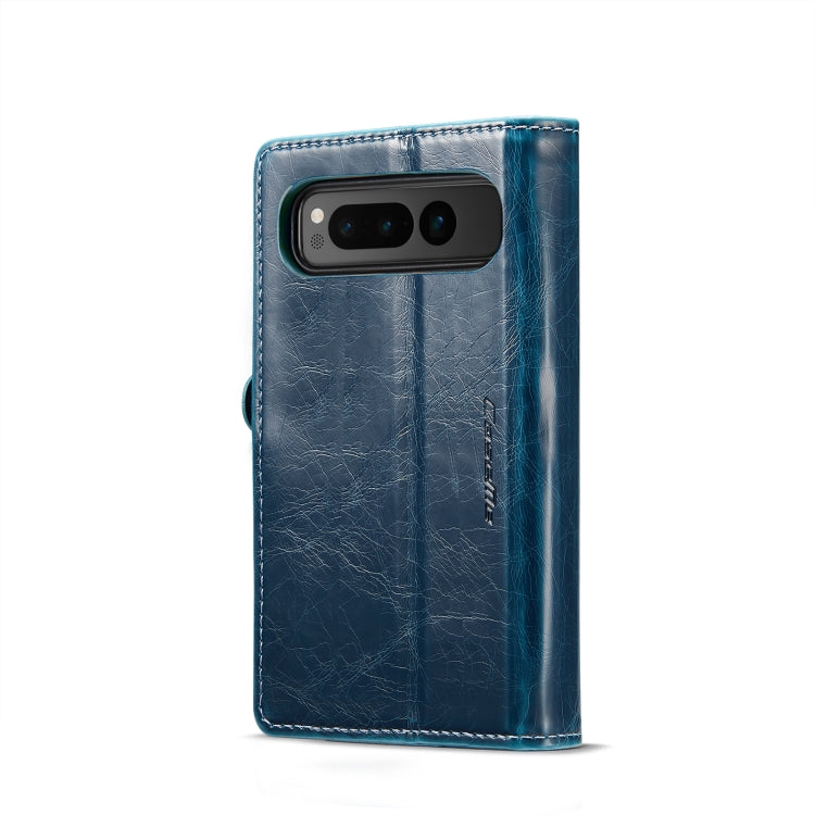 For Google Pixel Fold CaseMe 003 Crazy Horse Texture Leather Phone Case(Blue) - Google Cases by CaseMe | Online Shopping UK | buy2fix