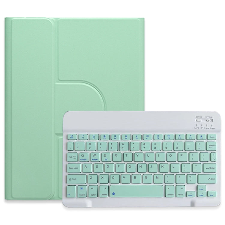 For iPad Air 2022 / iPad Pro 11 2021 Square Button 360 Degree Rotatable Bluetooth Keyboard Leather Case(Mint Green) - Universal by buy2fix | Online Shopping UK | buy2fix