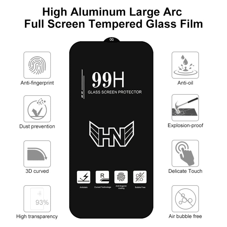 For iPhone 16 Plus 25pcs High Aluminum Large Arc Full Screen Tempered Glass Film - iPhone 16 Plus Tempered Glass by buy2fix | Online Shopping UK | buy2fix