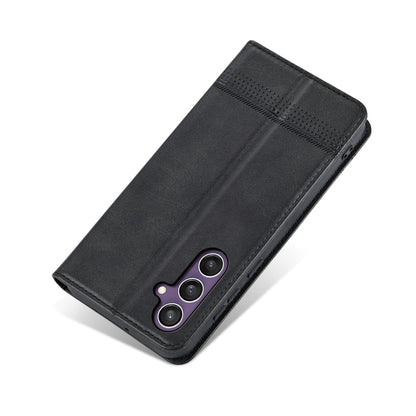 For Samsung Galaxy S24 5G AZNS Magnetic Calf Texture Flip Leather Phone Case(Black) - Galaxy S24 5G Cases by AZNS | Online Shopping UK | buy2fix