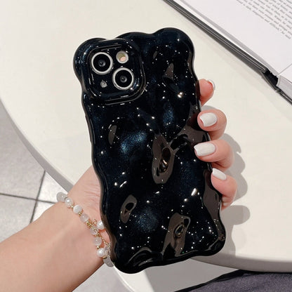 For iPhone 16 Pro Wave Bubbles TPU Phone Case(Pearlescent Black) - iPhone 16 Pro Cases by buy2fix | Online Shopping UK | buy2fix