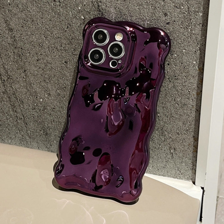 For iPhone 16 Plus Wave Bubbles TPU Phone Case(Painted Purple) - iPhone 16 Plus Cases by buy2fix | Online Shopping UK | buy2fix