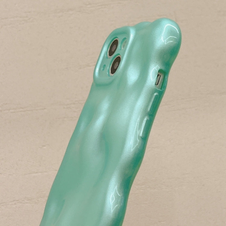 For iPhone 16 Wave Bubbles TPU Phone Case(Pearlescent Green) - iPhone 16 Cases by buy2fix | Online Shopping UK | buy2fix