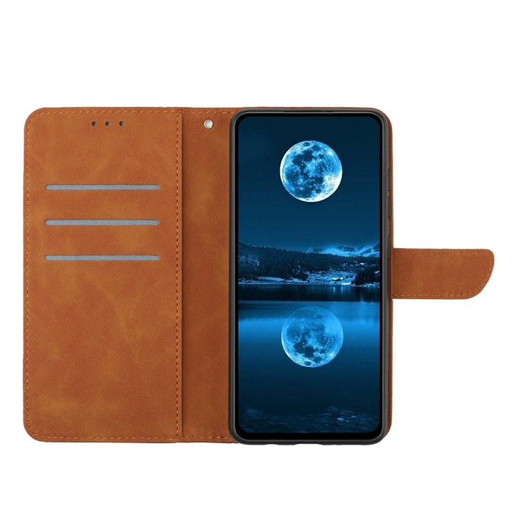 For Google Pixel 9 Pro Stitching Embossed Leather Phone Case(Brown) - Google Cases by buy2fix | Online Shopping UK | buy2fix