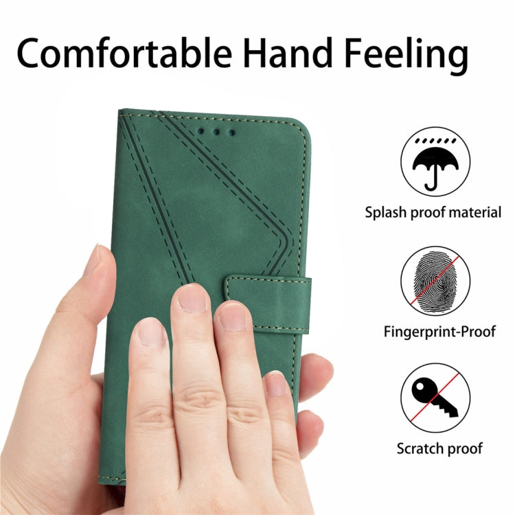For Samsung Galaxy S23 FE 5G Stitching Embossed Leather Phone Case(Green) - Galaxy S23 FE 5G Cases by buy2fix | Online Shopping UK | buy2fix