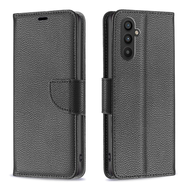 For Samsung Galaxy A25 5G Litchi Texture Pure Color Flip Leather Phone Case(Black) - Galaxy Phone Cases by buy2fix | Online Shopping UK | buy2fix