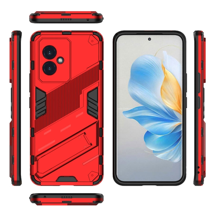 For Honor 100 5G Punk Armor 2 in 1 PC + TPU Phone Case with Holder(Red) - Honor Cases by buy2fix | Online Shopping UK | buy2fix