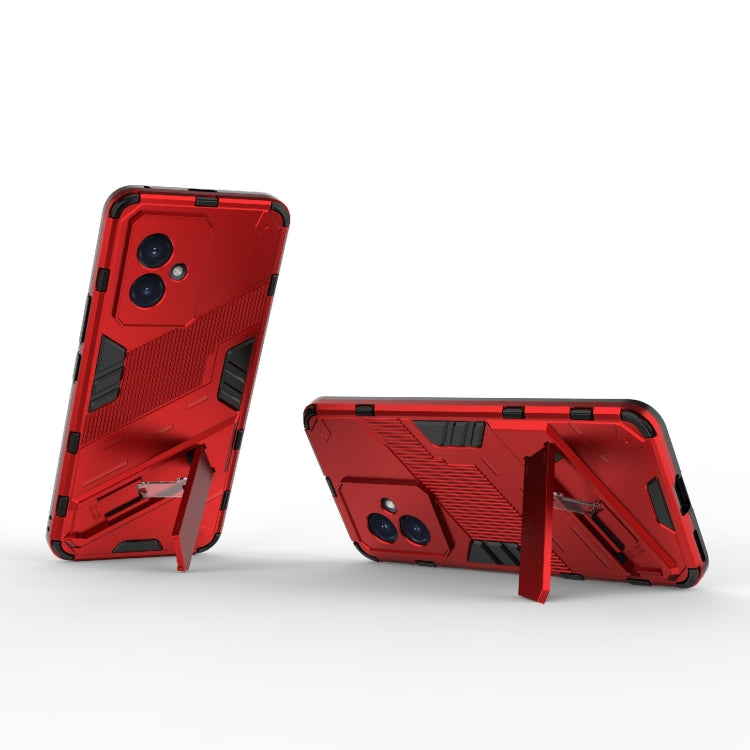 For Honor 100 5G Punk Armor 2 in 1 PC + TPU Phone Case with Holder(Red) - Honor Cases by buy2fix | Online Shopping UK | buy2fix