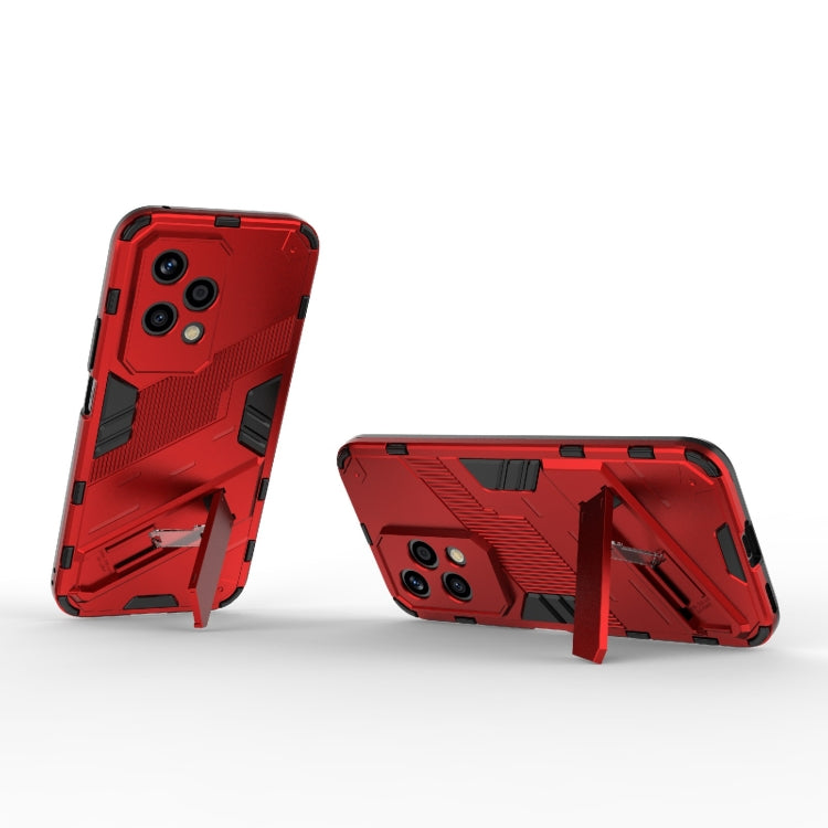 For Honor 200 Lite Global Punk Armor 2 in 1 PC + TPU Phone Case with Holder(Red) - Honor Cases by buy2fix | Online Shopping UK | buy2fix