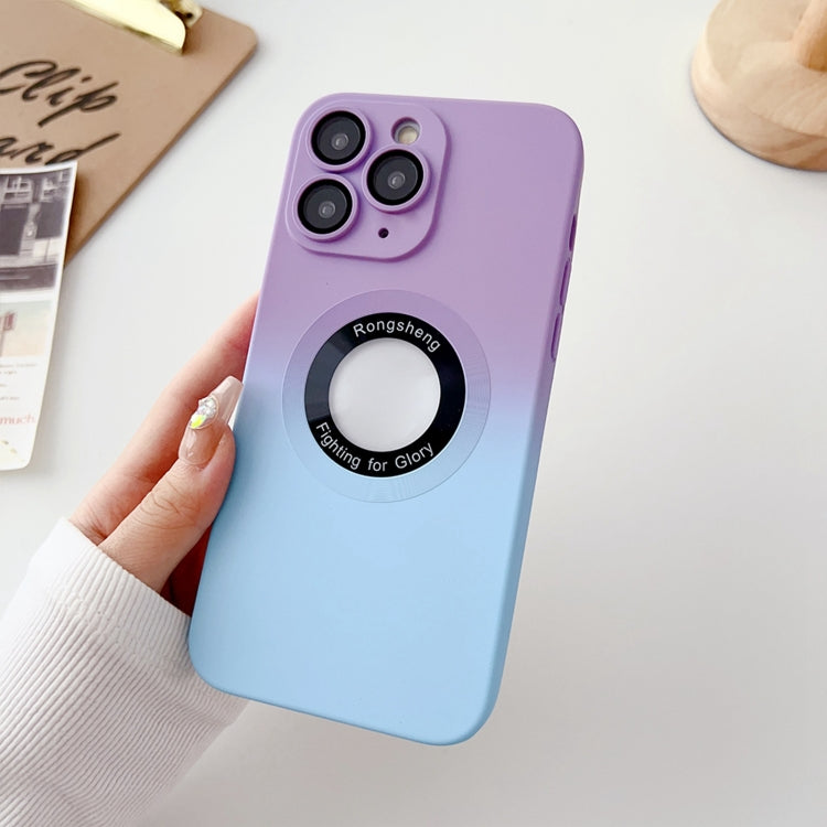 For iPhone 11 Pro Two-color Gradient MagSafe TPU Phone Case(Purple+Blue) - iPhone 11 Pro Cases by buy2fix | Online Shopping UK | buy2fix