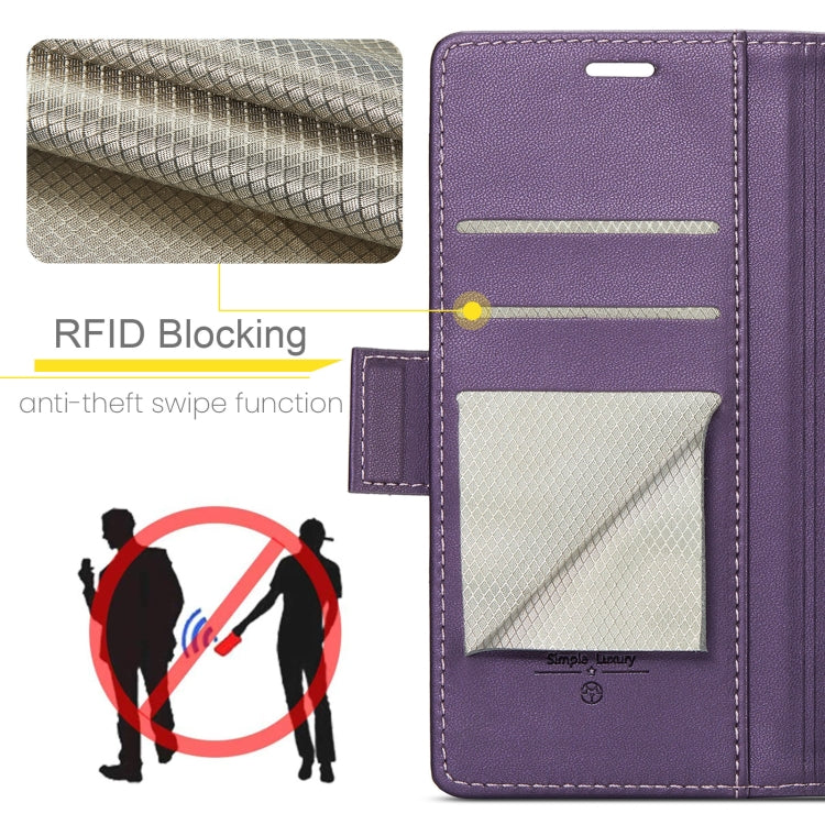 For Samsung Galaxy Z Fold5 CaseMe 023 Butterfly Buckle Litchi Texture RFID Anti-theft Leather Phone Case(Pearly Purple) - Galaxy Z Fold5 Cases by CaseMe | Online Shopping UK | buy2fix