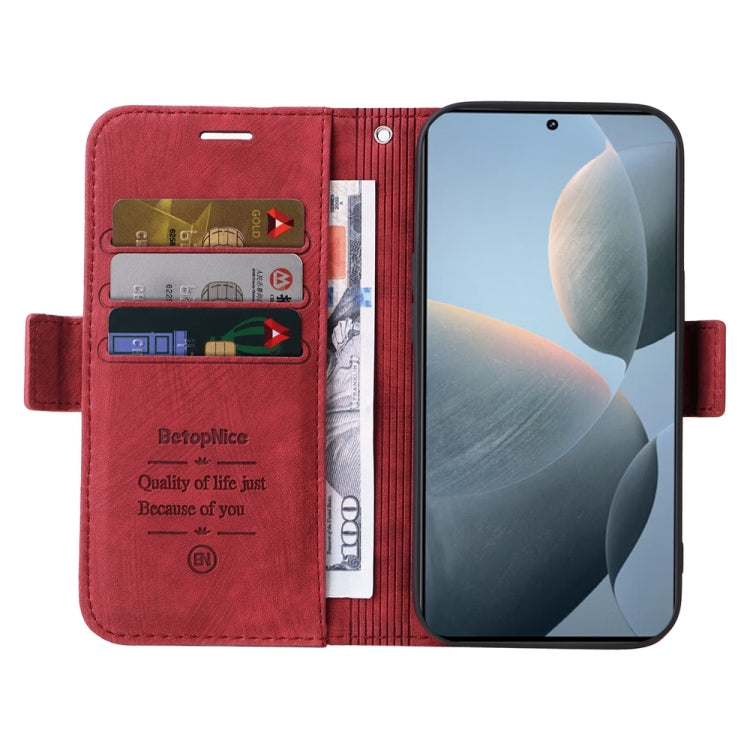 For Xiaomi Redmi K70 / K70 Pro 5G BETOPNICE Dual-side Buckle Leather Phone Case(Red) - K70 Cases by BETOPNICE | Online Shopping UK | buy2fix