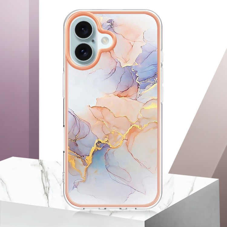 For iPhone 16 Electroplating Pattern IMD TPU Shockproof Case(Milky Way White Marble) - iPhone 16 Cases by buy2fix | Online Shopping UK | buy2fix