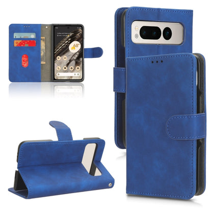 For Google Pixel Fold Skin Feel Magnetic Flip Leather Phone Case(Blue) - Google Cases by buy2fix | Online Shopping UK | buy2fix