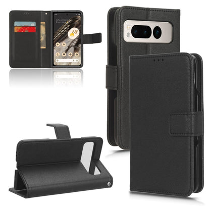 For Google Pixel Fold Lamb Texture Leather Phone Case(Black) - Google Cases by buy2fix | Online Shopping UK | buy2fix