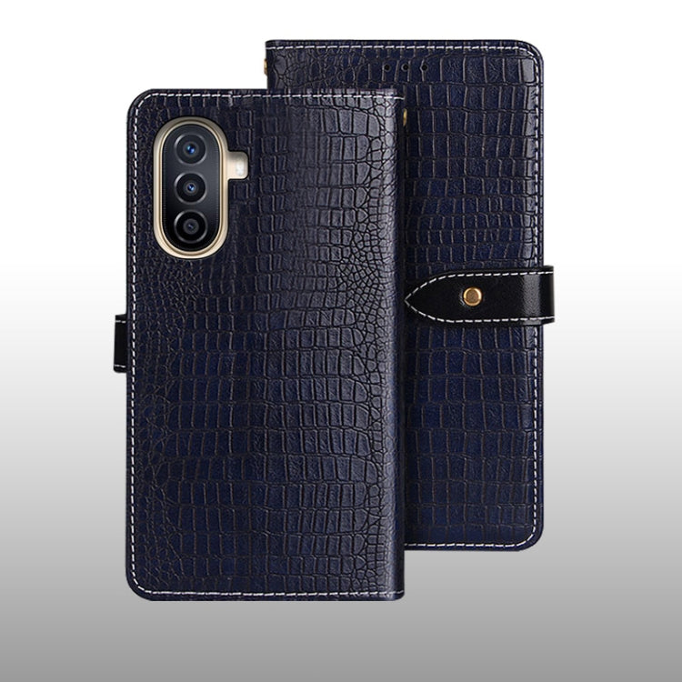 For Huawei nova Y71 idewei Crocodile Texture Leather Phone Case(Dark Blue) - Huawei Cases by idewei | Online Shopping UK | buy2fix