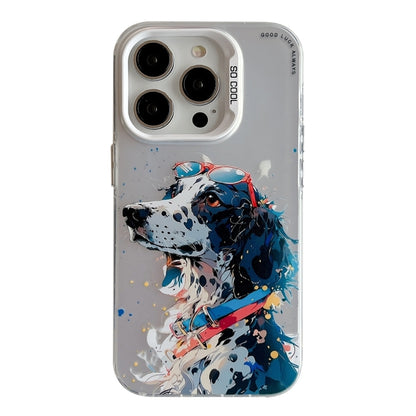 For iPhone 16 Pro Animal Pattern Oil Painting Series PC + TPU Phone Case(Spotted Dog) - iPhone 16 Pro Cases by buy2fix | Online Shopping UK | buy2fix