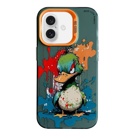 For iPhone 16 Plus Animal Pattern Oil Painting Series PC + TPU Phone Case(Angry Duck) - iPhone 16 Plus Cases by buy2fix | Online Shopping UK | buy2fix