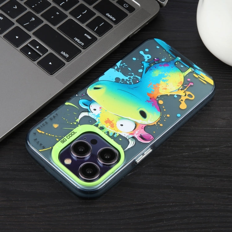 For iPhone 16 Plus Animal Pattern Oil Painting Series PC + TPU Phone Case(Spotted Dog) - iPhone 16 Plus Cases by buy2fix | Online Shopping UK | buy2fix