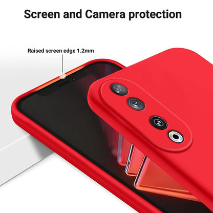 For Honor 90 Pure Color Liquid Silicone Shockproof Phone Case(Red) - Honor Cases by buy2fix | Online Shopping UK | buy2fix