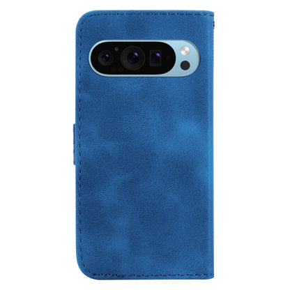 For Google Pixel 9 7-shaped Embossed Leather Phone Case(Blue) - Google Cases by buy2fix | Online Shopping UK | buy2fix