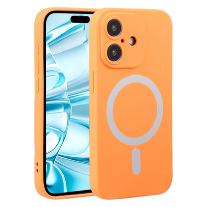 For iPhone 16 Liquid Silicone Magsafe Phone Case(Orange) - iPhone 16 Cases by buy2fix | Online Shopping UK | buy2fix