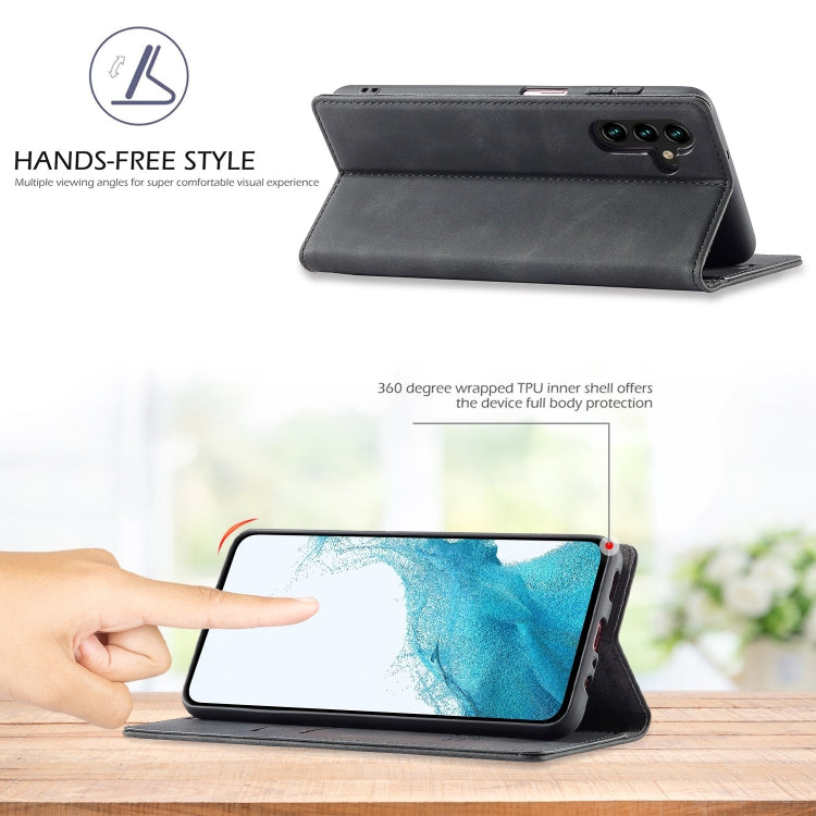 For Samsung Galaxy S23 FE 5G LC.IMEEKE Strong Magnetism Microfiber Leather Phone Case(Black) - Galaxy S23 FE 5G Cases by LC.IMEEKE | Online Shopping UK | buy2fix