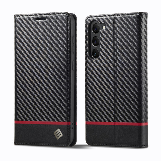 For Samsung Galaxy S24 5G LC.IMEEKE Carbon Fiber Leather Phone Case(Horizontal Black) - Galaxy S24 5G Cases by LC.IMEEKE | Online Shopping UK | buy2fix