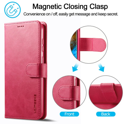 For Samsung Galaxy S24+ 5G LC.IMEEKE Calf Texture Leather Phone Case(Red) - Galaxy S24+ 5G Cases by LC.IMEEKE | Online Shopping UK | buy2fix