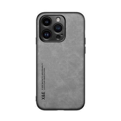 For iPhone 16 Pro Skin Feel Magnetic Leather Back Phone Case(Light Grey) - iPhone 16 Pro Cases by buy2fix | Online Shopping UK | buy2fix