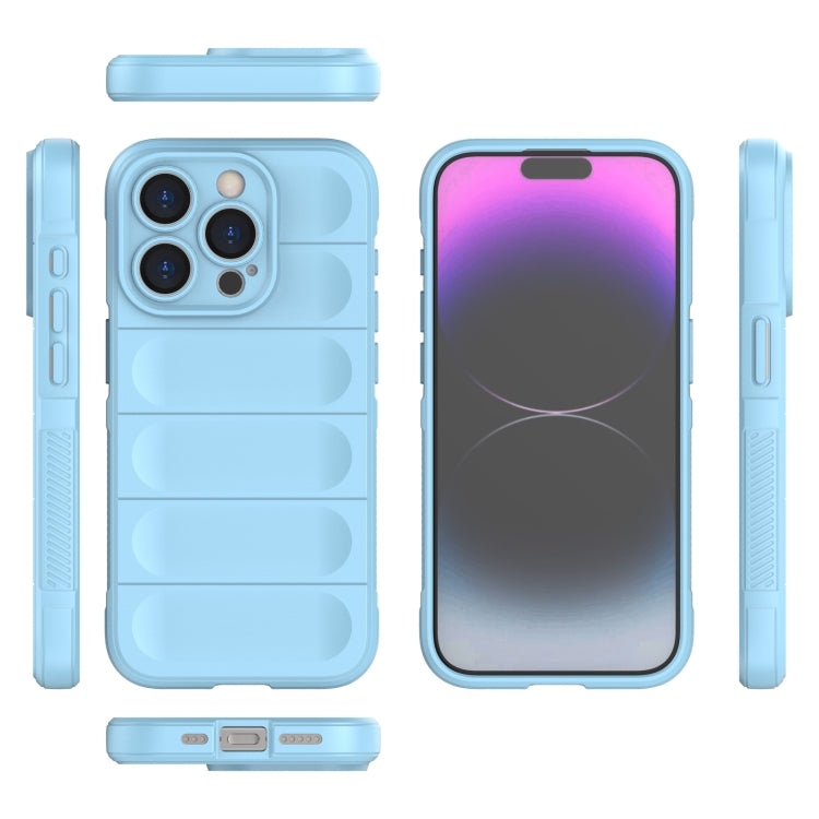 For iPhone 15 Pro Magic Shield TPU + Flannel Phone Case(Light Blue) - iPhone 15 Pro Cases by buy2fix | Online Shopping UK | buy2fix