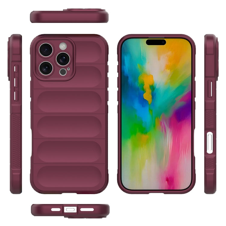 For iPhone 16 Pro Max Magic Shield TPU + Flannel Phone Case(Wine Red) - iPhone 16 Pro Max Cases by buy2fix | Online Shopping UK | buy2fix