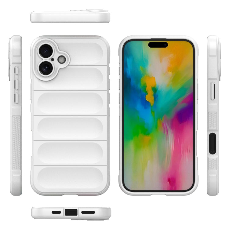 For iPhone 16 Plus Magic Shield TPU + Flannel Phone Case(White) - iPhone 16 Plus Cases by buy2fix | Online Shopping UK | buy2fix