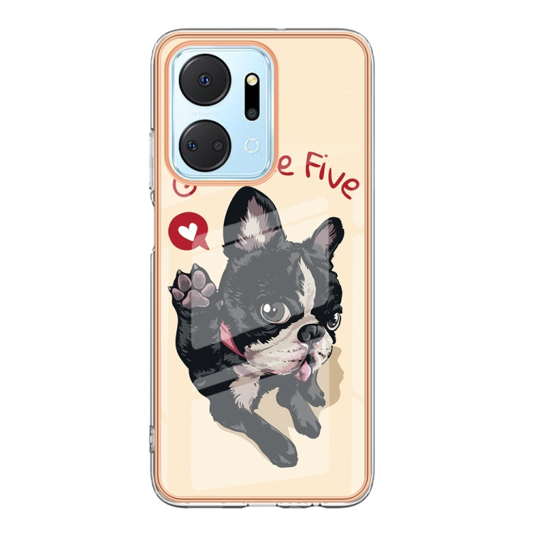 For Honor X7a Electroplating Marble Dual-side IMD Phone Case(Lucky Dog) - Honor Cases by buy2fix | Online Shopping UK | buy2fix