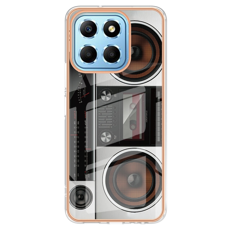 For Honor X8 5G / X6 4G Electroplating Marble Dual-side IMD Phone Case(Retro Radio) - Honor Cases by buy2fix | Online Shopping UK | buy2fix