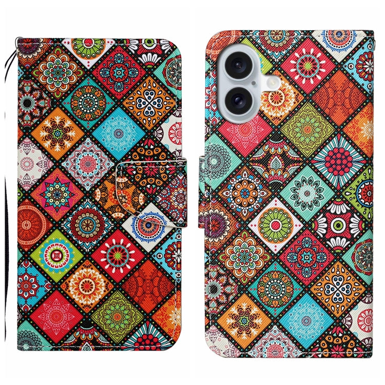 For iPhone 16 Plus 3D Colored Drawing Flip Leather Phone Case(Ethnic Totem) - iPhone 16 Plus Cases by buy2fix | Online Shopping UK | buy2fix