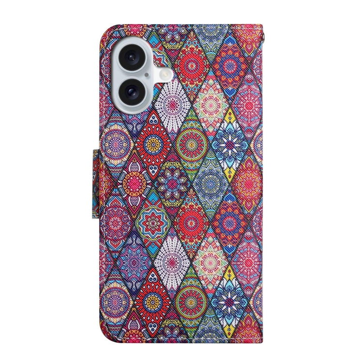 For iPhone 16 3D Colored Drawing Flip Leather Phone Case(Kaleidoscope) - iPhone 16 Cases by buy2fix | Online Shopping UK | buy2fix