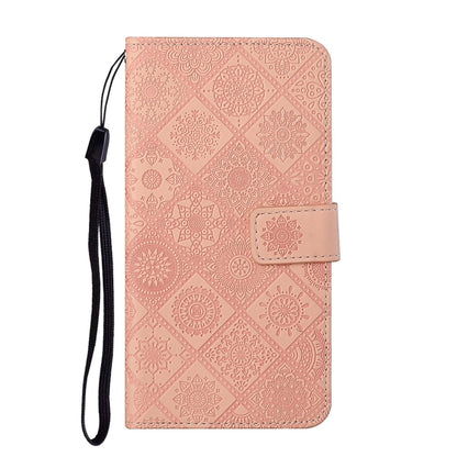 For iPhone 16 Pro Max Ethnic Style Embossed Pattern Leather Phone Case(Pink) - iPhone 16 Pro Max Cases by buy2fix | Online Shopping UK | buy2fix