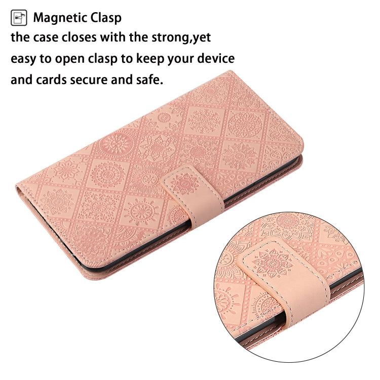 For iPhone 16 Pro Max Ethnic Style Embossed Pattern Leather Phone Case(Pink) - iPhone 16 Pro Max Cases by buy2fix | Online Shopping UK | buy2fix