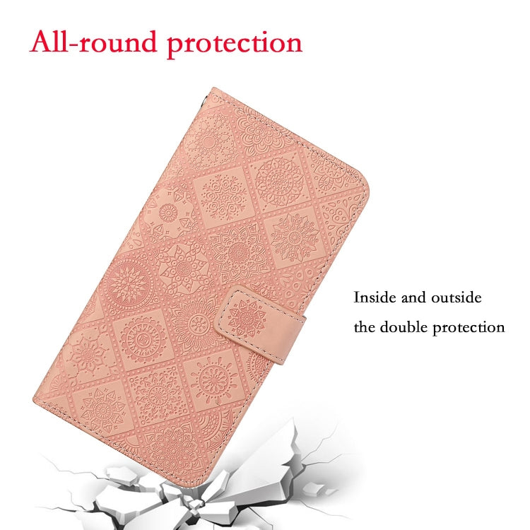 For iPhone 16 Pro Max Ethnic Style Embossed Pattern Leather Phone Case(Pink) - iPhone 16 Pro Max Cases by buy2fix | Online Shopping UK | buy2fix